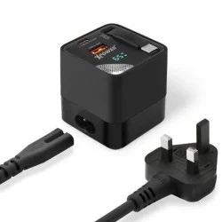 Xpower Gx65B 3 In 1 65W Gan Pd Desktop Charger 2 Port Type-C Cable - Black